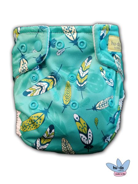 Türkise Überhose mit Federn für Babywindeln